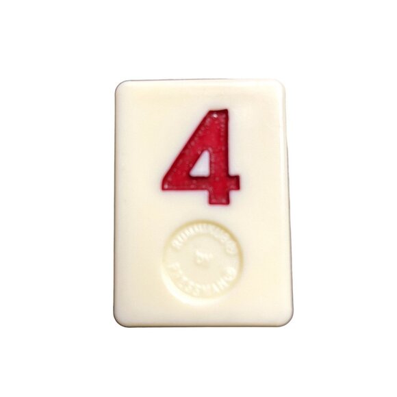 Pressman Rummikub Red  4 Tile Original Replacement Game Piece Smooth Back u - Picture 1 of 2